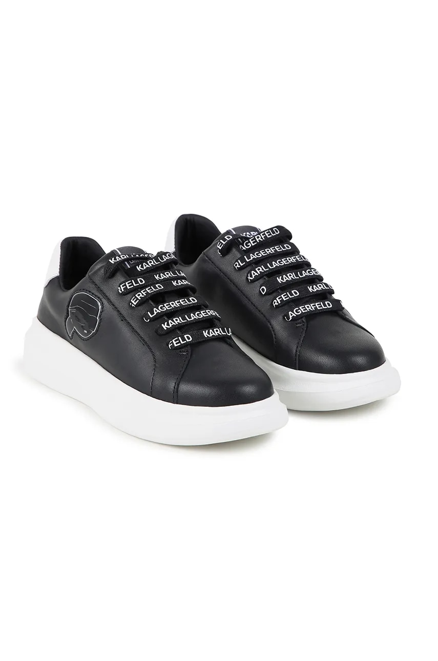 Karl Lagerfeld teniși din piele copii culoarea negru, Z30315