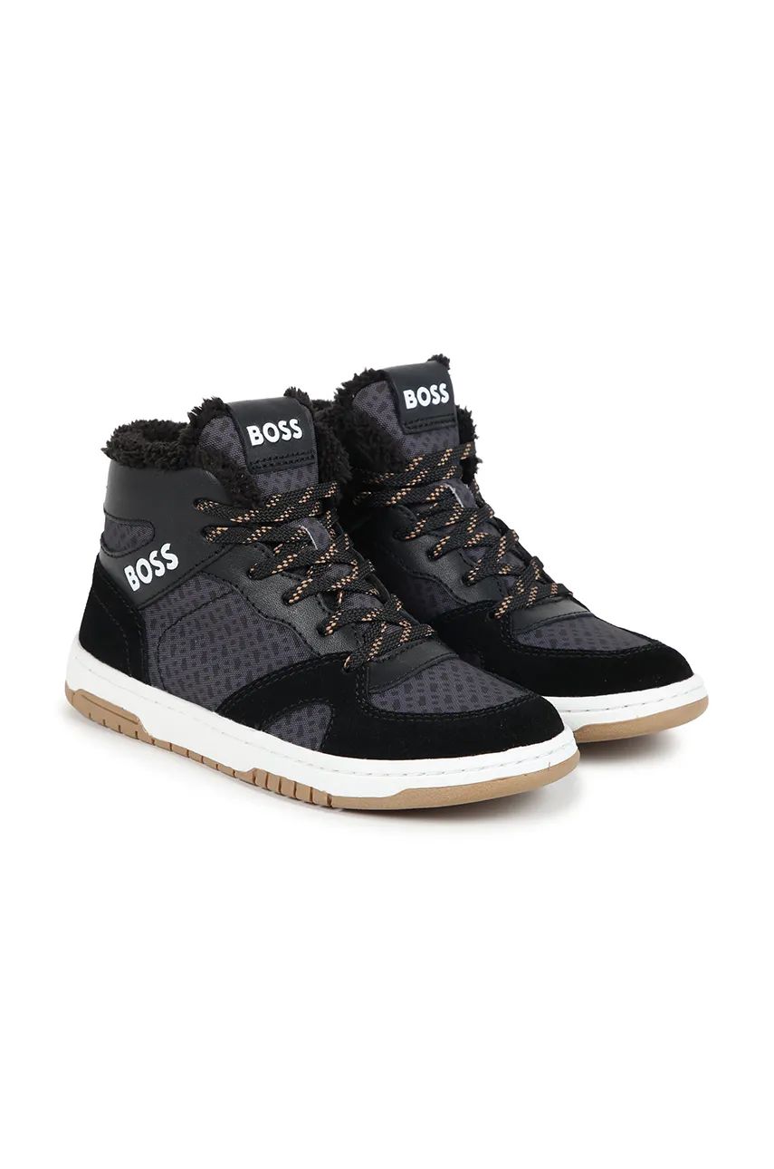 BOSS sneakers pentru copii culoarea negru, J51311