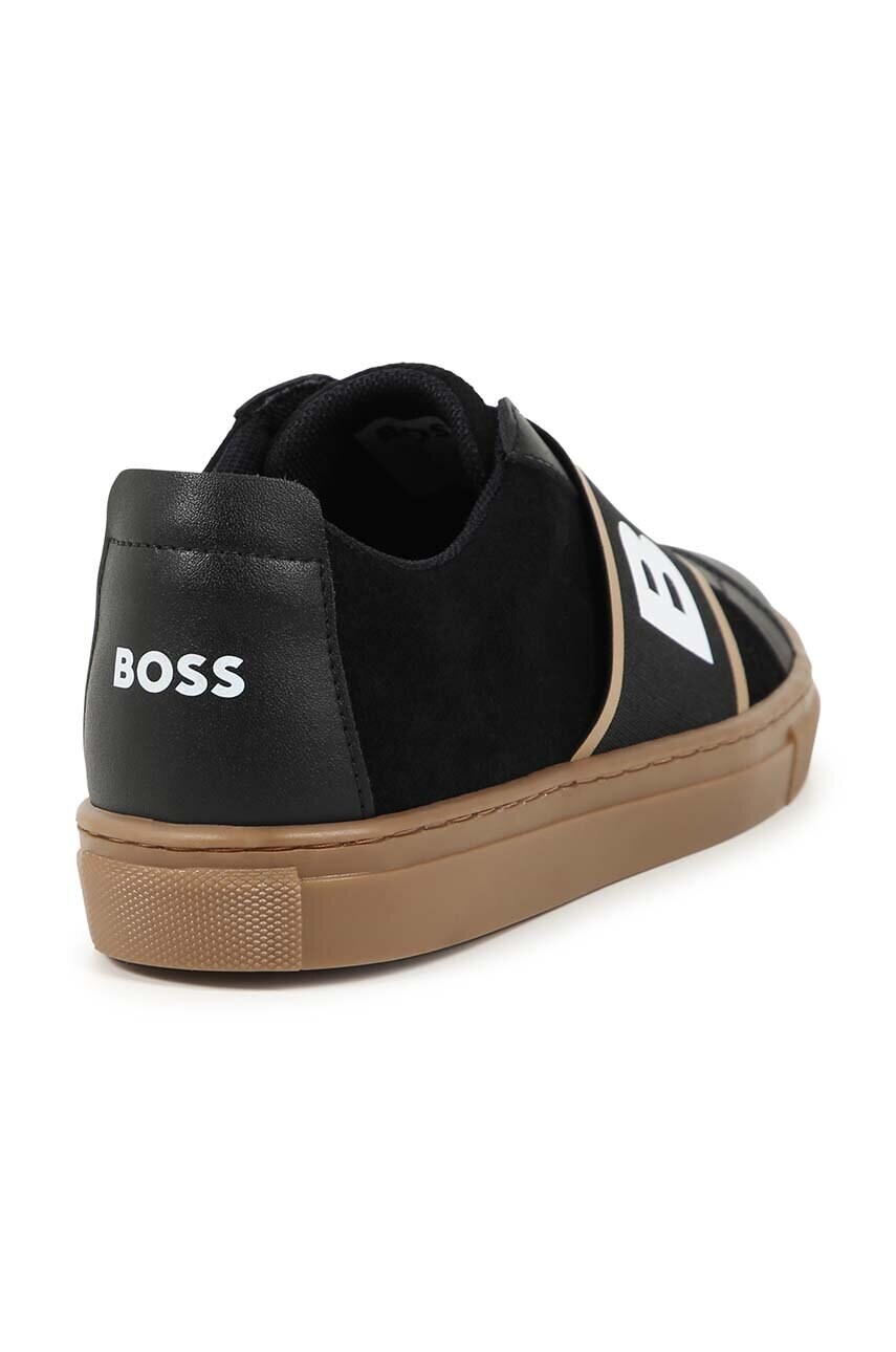 BOSS gyerek bőr sportcipő fekete, J51312 termék 2. képe