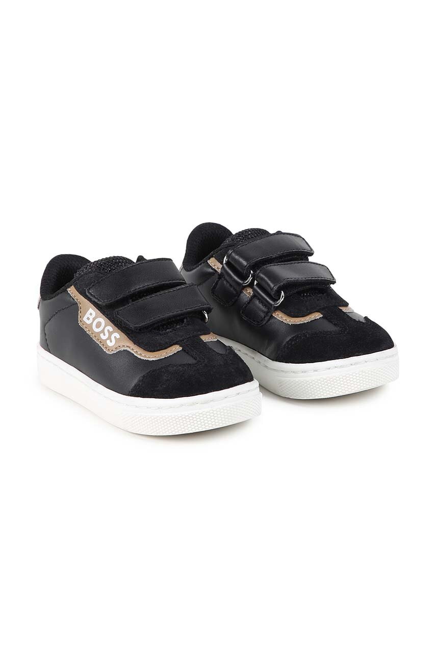BOSS teniși din piele copii culoarea negru, J51346