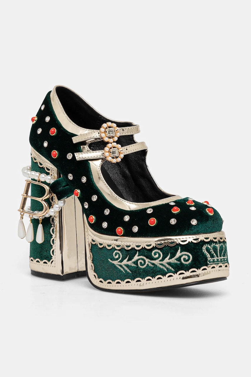 Koi Footwear Pantofi cu toc culoarea verde, cu toc drept, DPK80 Koi Footwear Pantofi cu toc culoarea verde, cu toc drept, DPK80