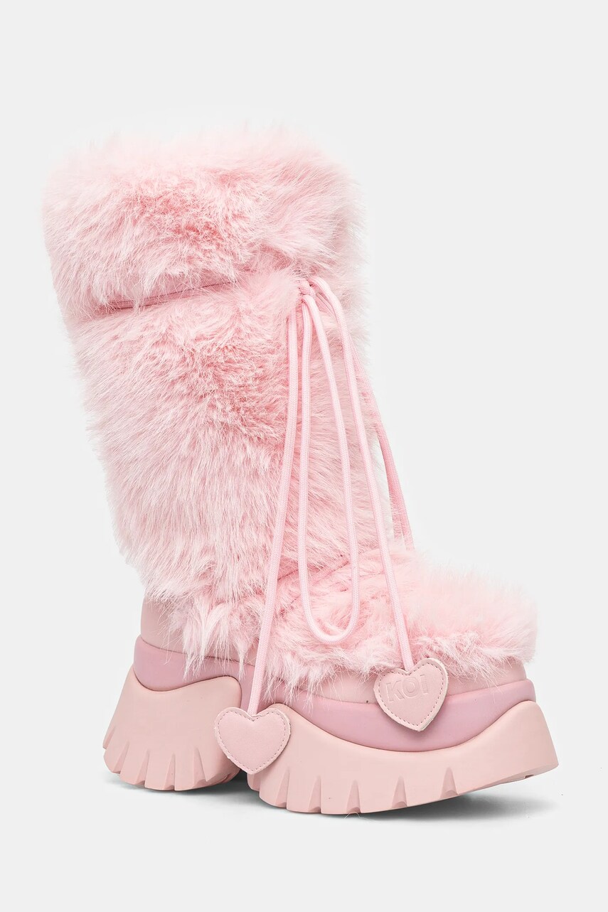 Koi Footwear cizme de iarna culoarea roz, Kawaii Sasquatch