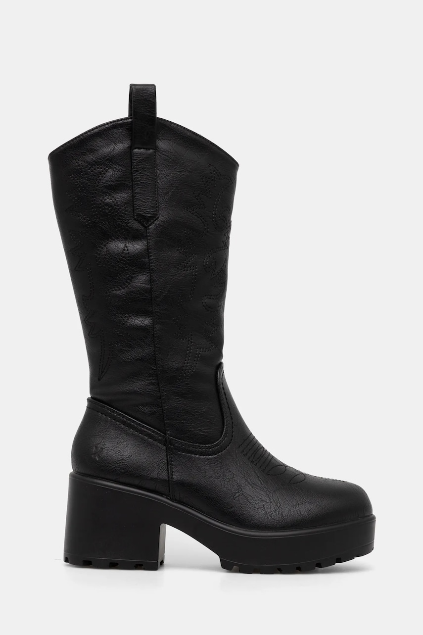 Сапоги Koi Footwear Wintu Long Chunky Western Boots цвет чёрный каблук кирпичик ND90V Сапоги Koi Footwear Wintu Long Chunky Western Boots цвет чёрный каблук кирпичик ND90V