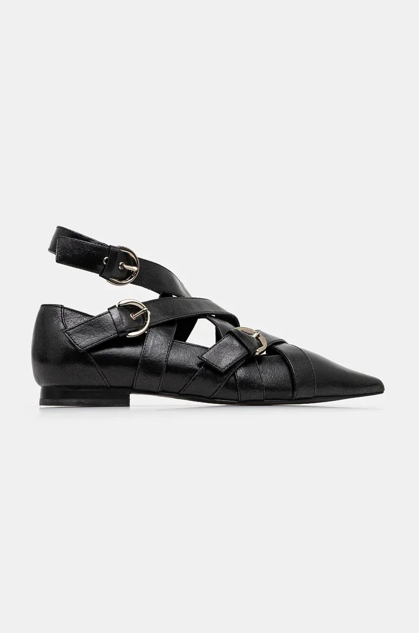 Кожаные балетки Pinko Giani цвет чёрный SD0103 P042 Z99 Кожаные балетки Pinko Giani цвет чёрный SD0103 P042 Z99