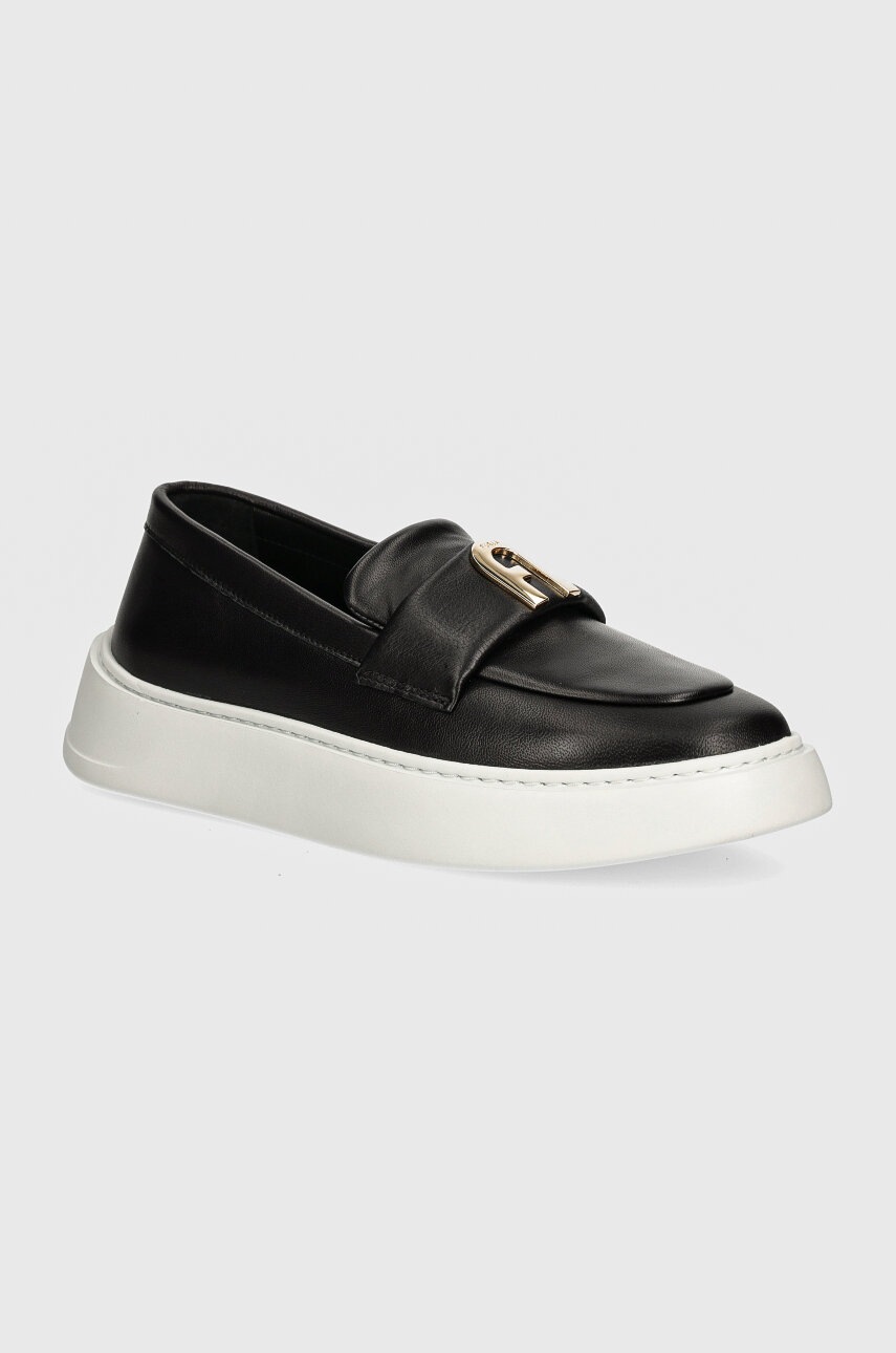 

Кожени мокасини Furla Loafer в черно с платформа YI08SPT BX3245 O6000, Черен