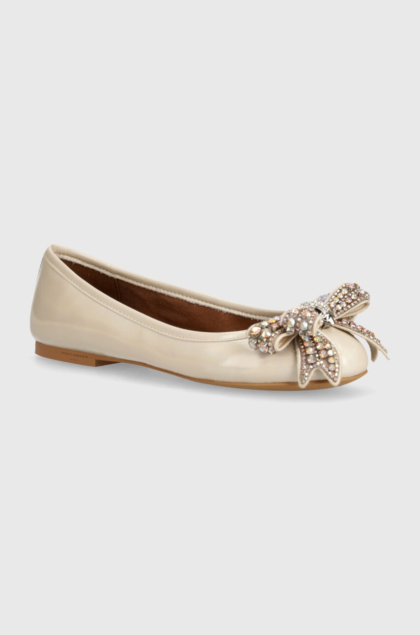 

Кожени балеринки Kurt Geiger London Bow Ballerina в бежово 621344109, Бежов