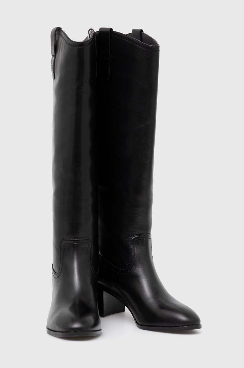 Lauren Ralph Lauren bőr csizma Carla fekete, női, magassarkú, 802937812001 termék 2. képe