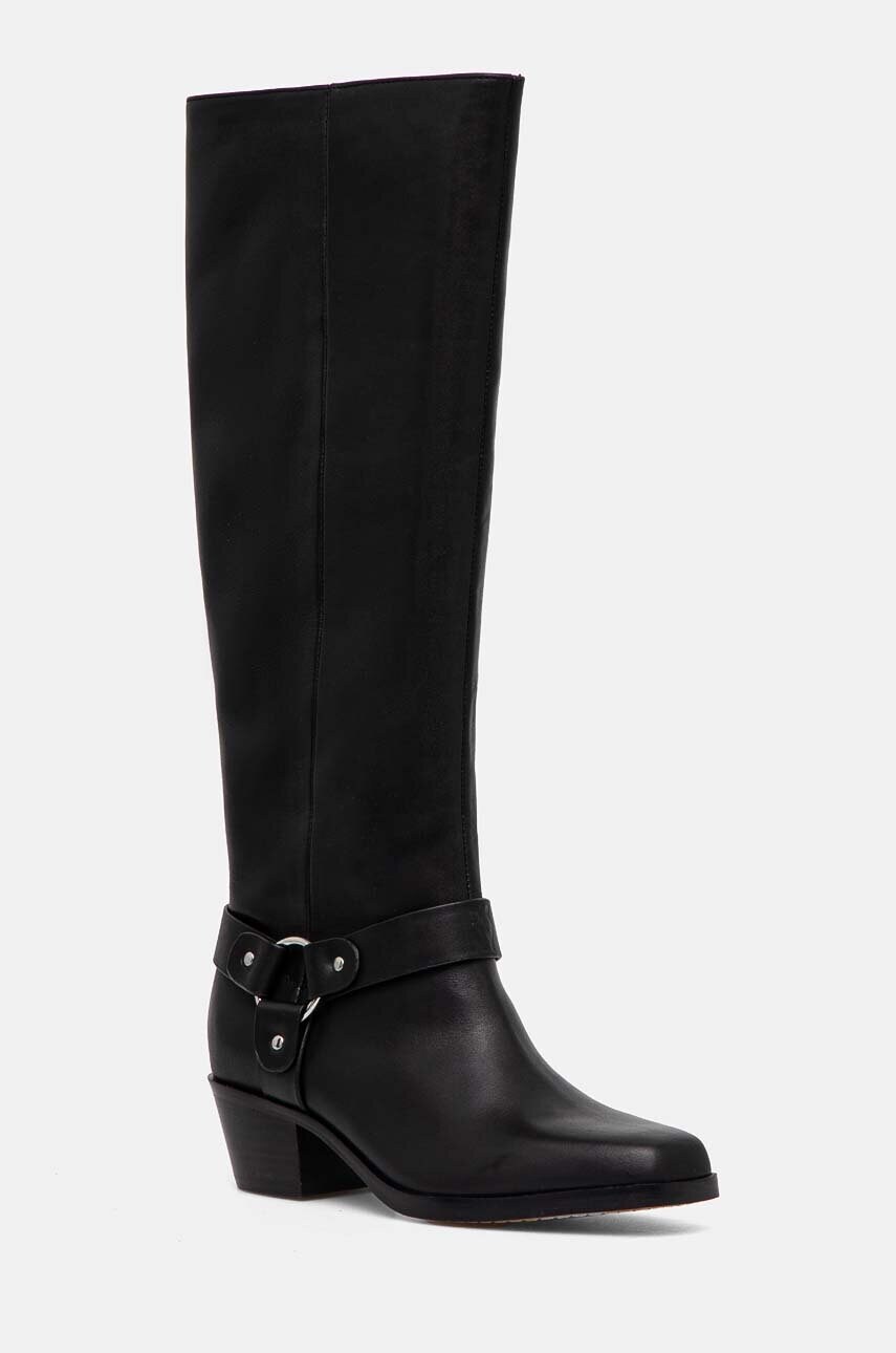 Dkny ghete de piele Stace femei, culoarea negru, cu toc drept, K2436059