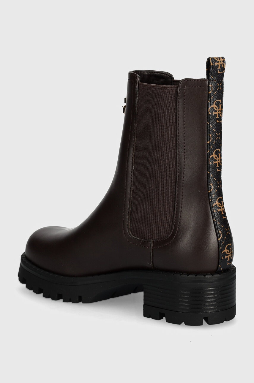 Черевики Guess RINNA жіночі колір коричневий каблук блок FLTRNN FAL10 