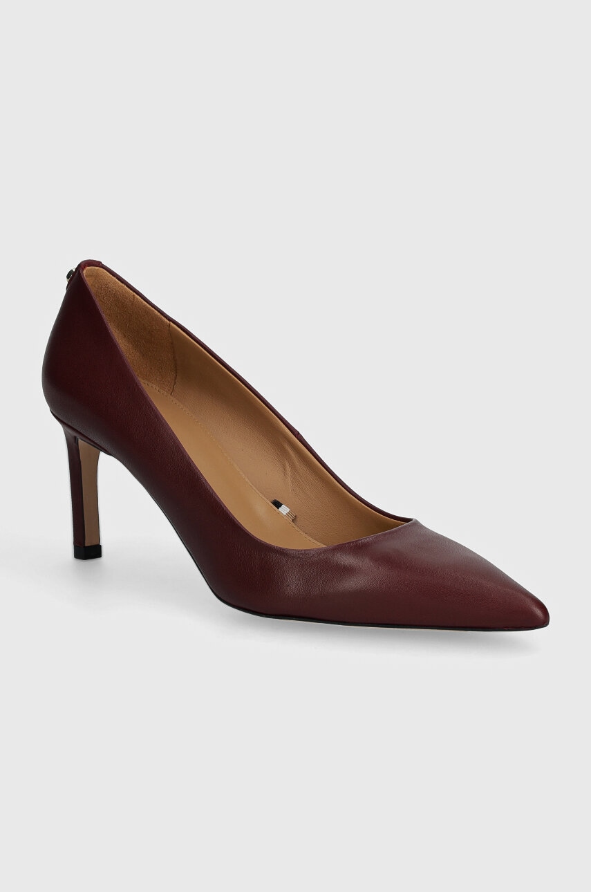 BOSS stilettos de piele Janet culoarea bordo, 50498836
