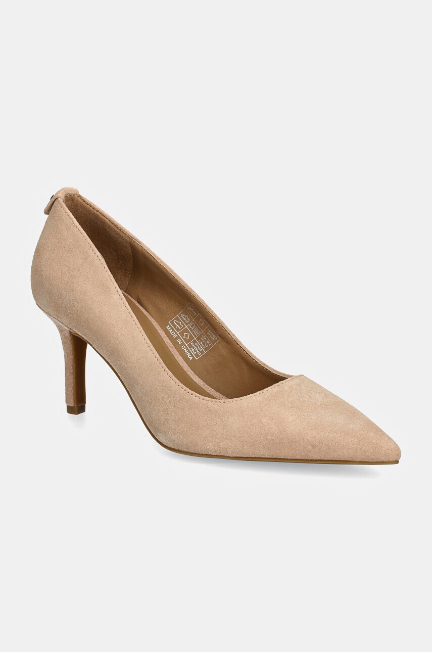 BOSS tocuri din piele intoarsa Isobel culoarea bej, 50518153