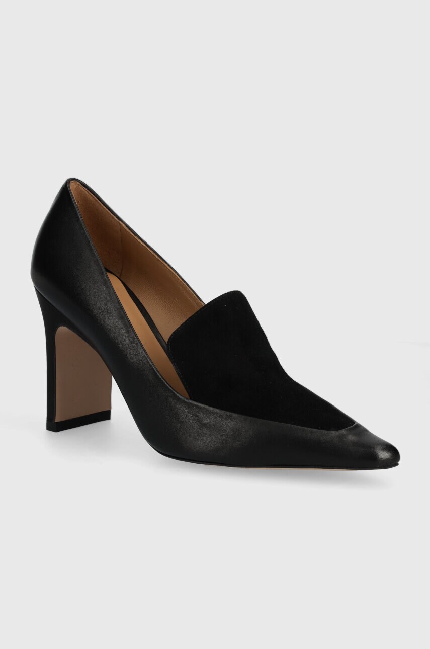 BOSS pantofi de piele Safra culoarea negru, cu toc drept, 50523356