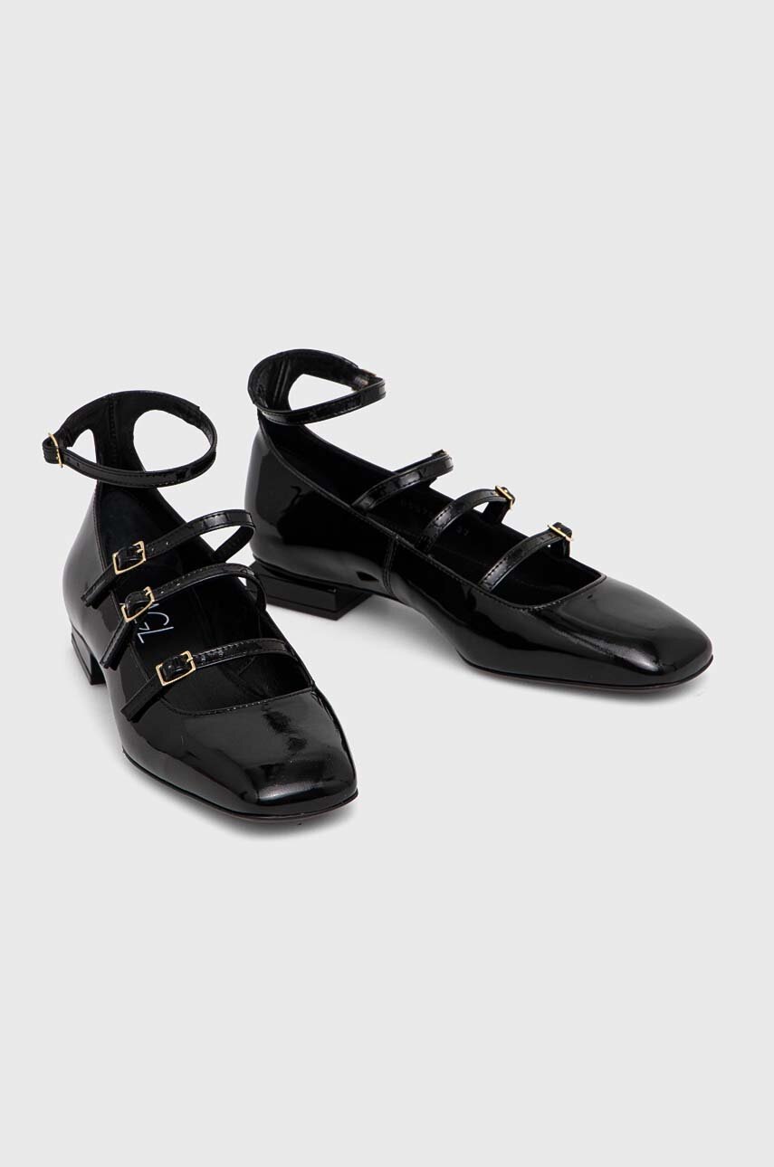 AGL bőr balerina cipő Angie L Straps fekete, D557003PCMOON0000 termék 2. képe
