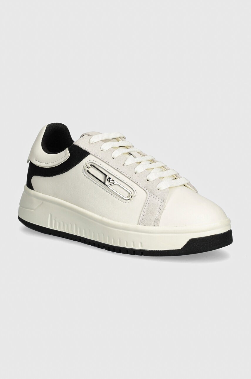 Emporio Armani sneakers din piele culoarea bej, X3X024 XR222 C679