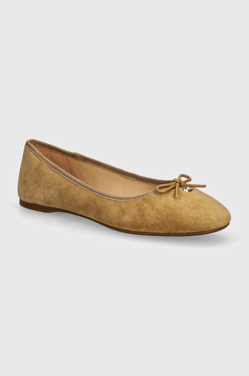 Coach balerini din piele intoarsa Abigail culoarea bej, CU160
