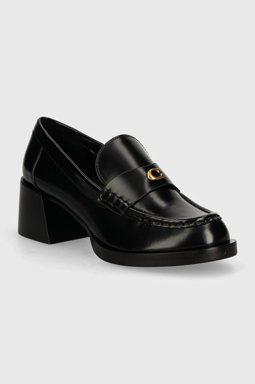 Coach pantofi de piele Natalie culoarea negru, cu toc drept, CU228