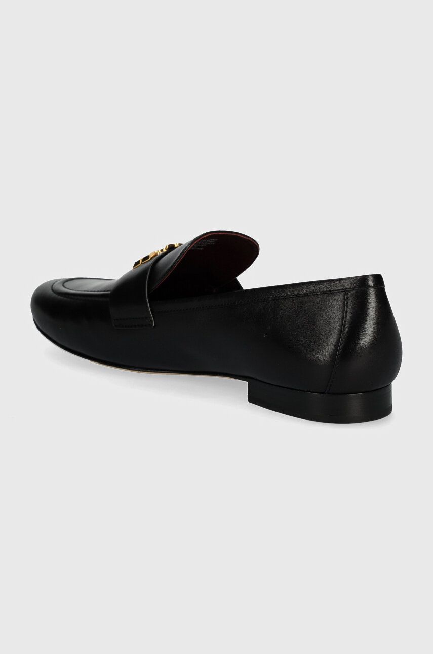 Usnjeni Mokasini Tory Burch Eleanor Loafer ženski, črna Barva, 158204-006