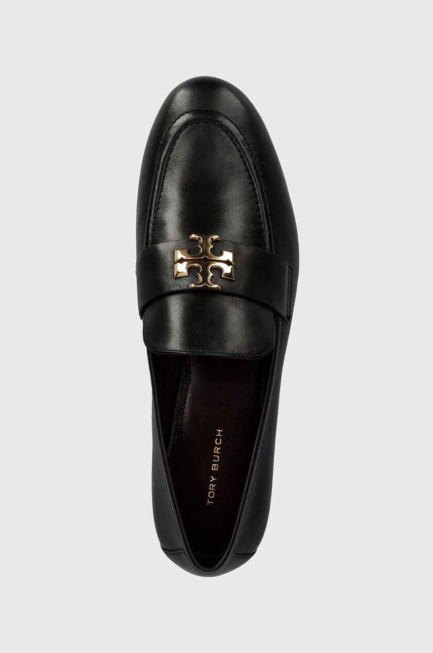 Usnjeni Mokasini Tory Burch Eleanor Loafer ženski, črna Barva, 158204-006