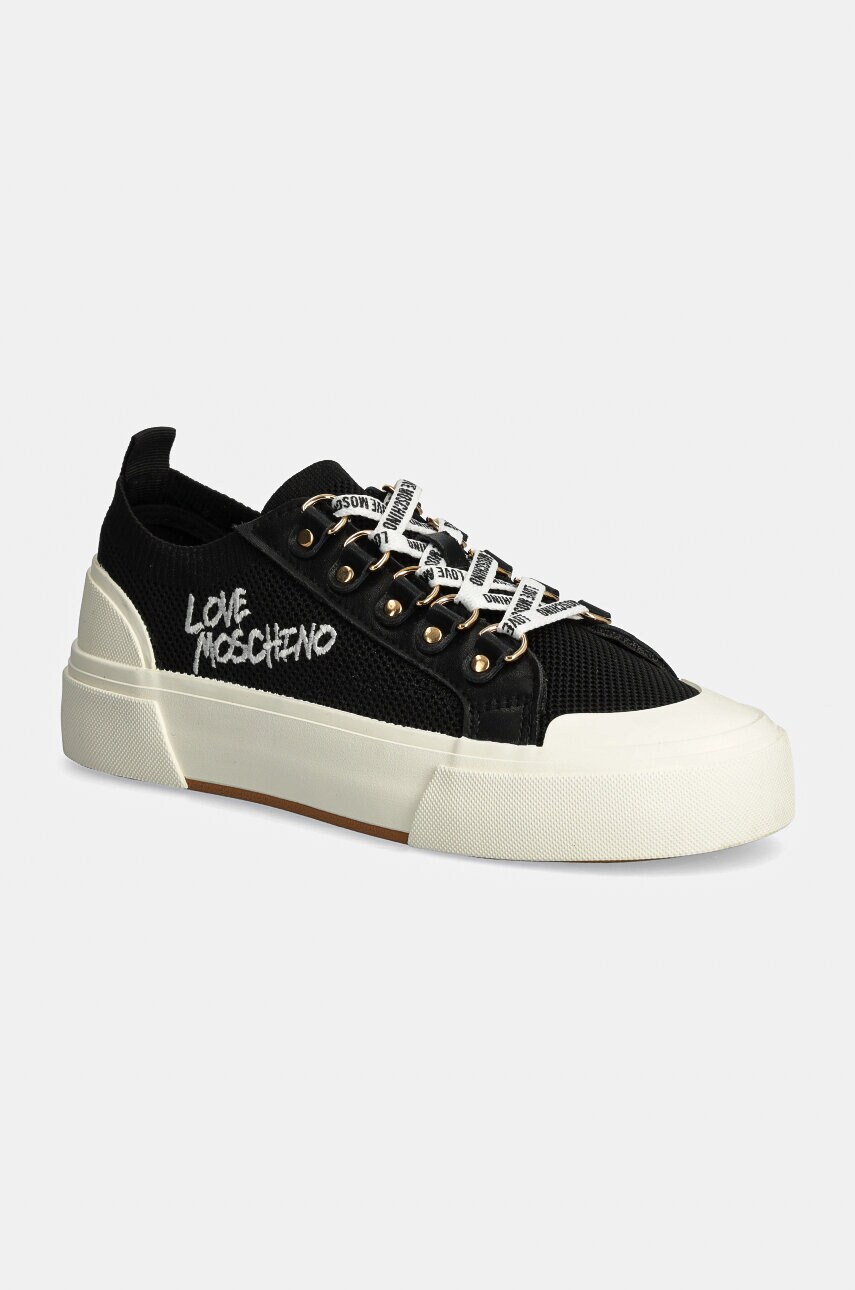 Love Moschino tenisi femei, culoarea negru, JA15022G1LIYG000