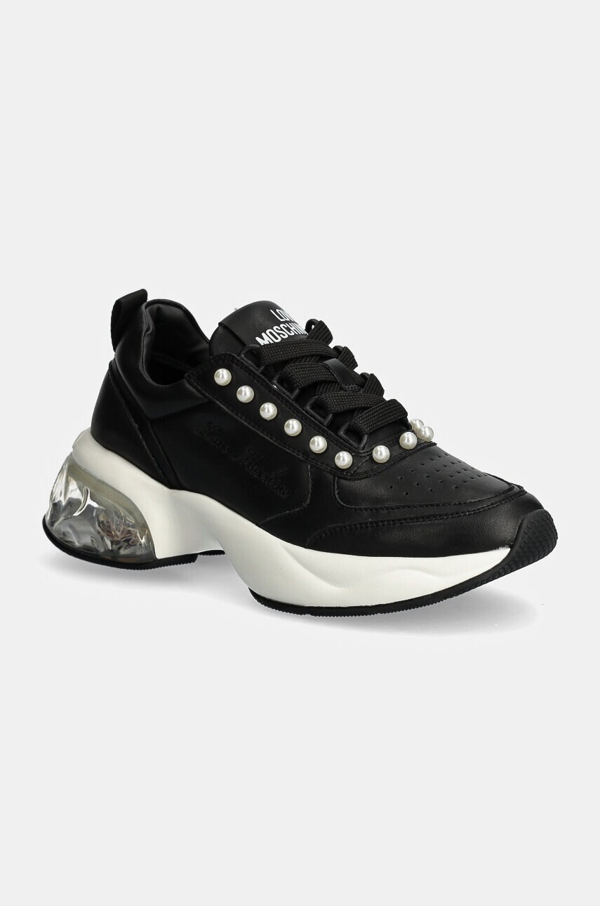 Love Moschino sneakers din piele culoarea negru, JA15276G1LIAE00A