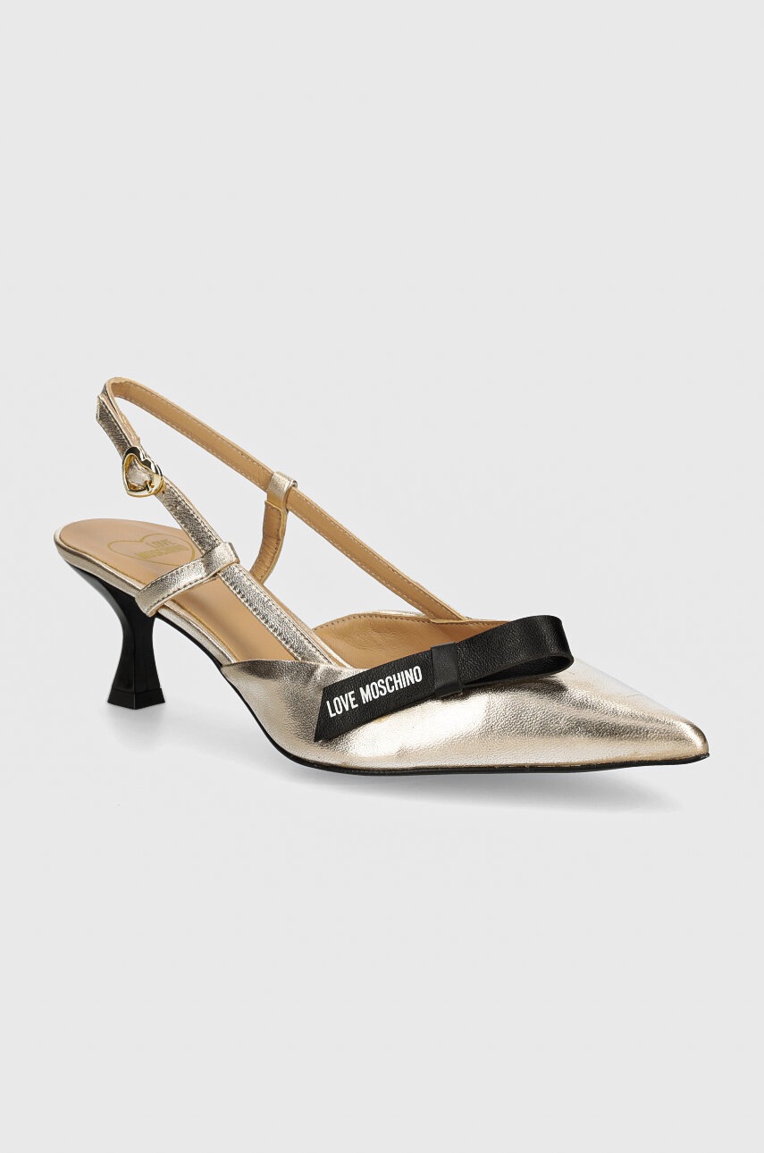 

Кожени обувки с тънък ток Love Moschino в златисто JA10345G1LIF0900, Злато