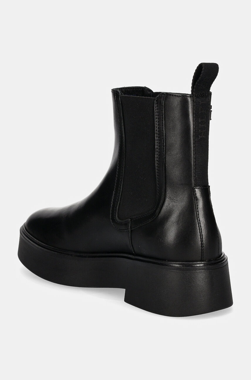 Δερμάτινες μπότες τσέλσι Tommy Hilfiger MINIMAL LEATHER CHELSEA LOGOTAPE γυναικείες, χρώμα: μαύρο, FW0FW08095 φωτογραφία