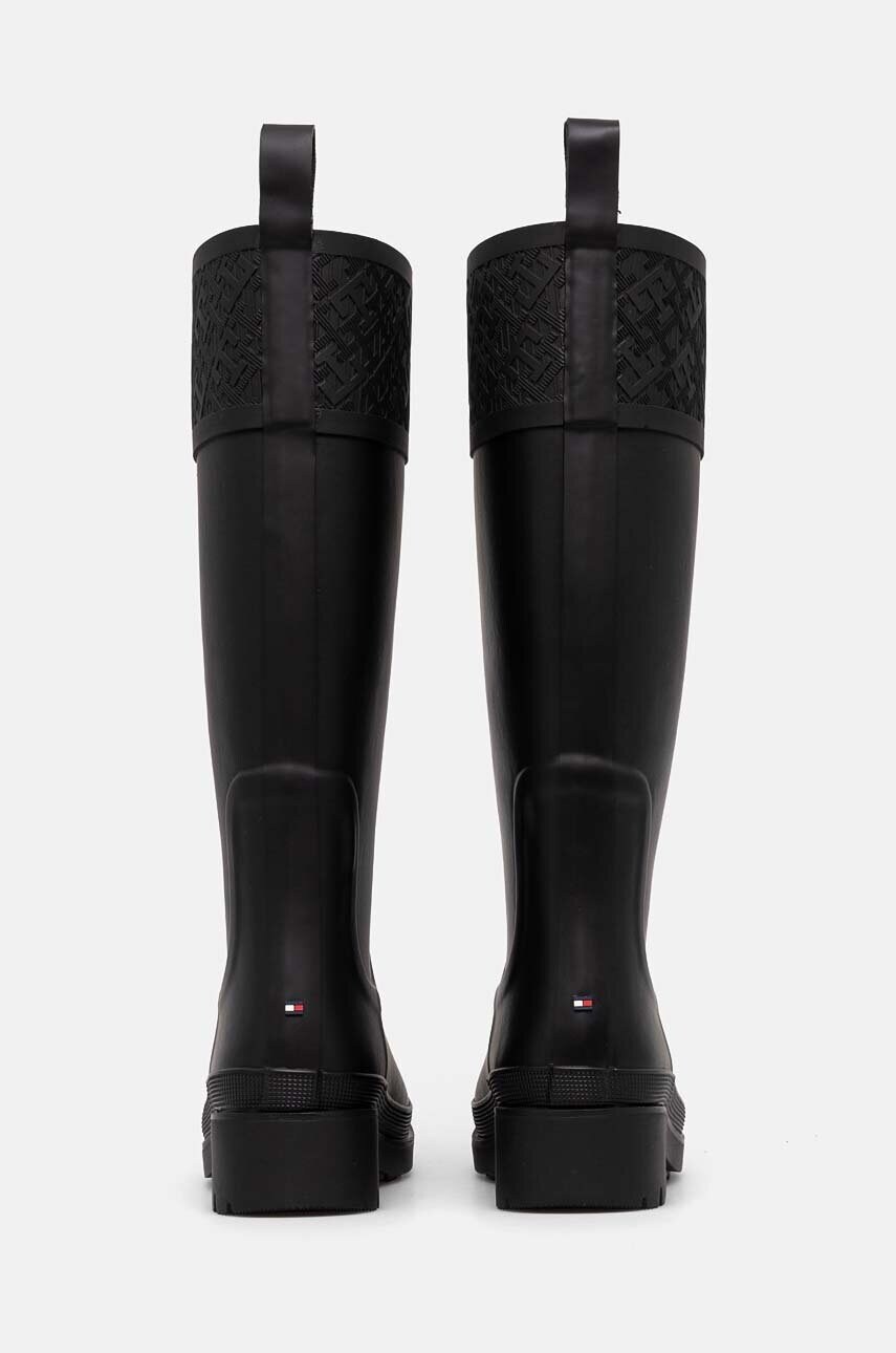 Tommy Hilfiger gumicsizma RUBBER LONG BOOT MONOGRAM fekete, női, FW0FW08161 termék 2. képe
