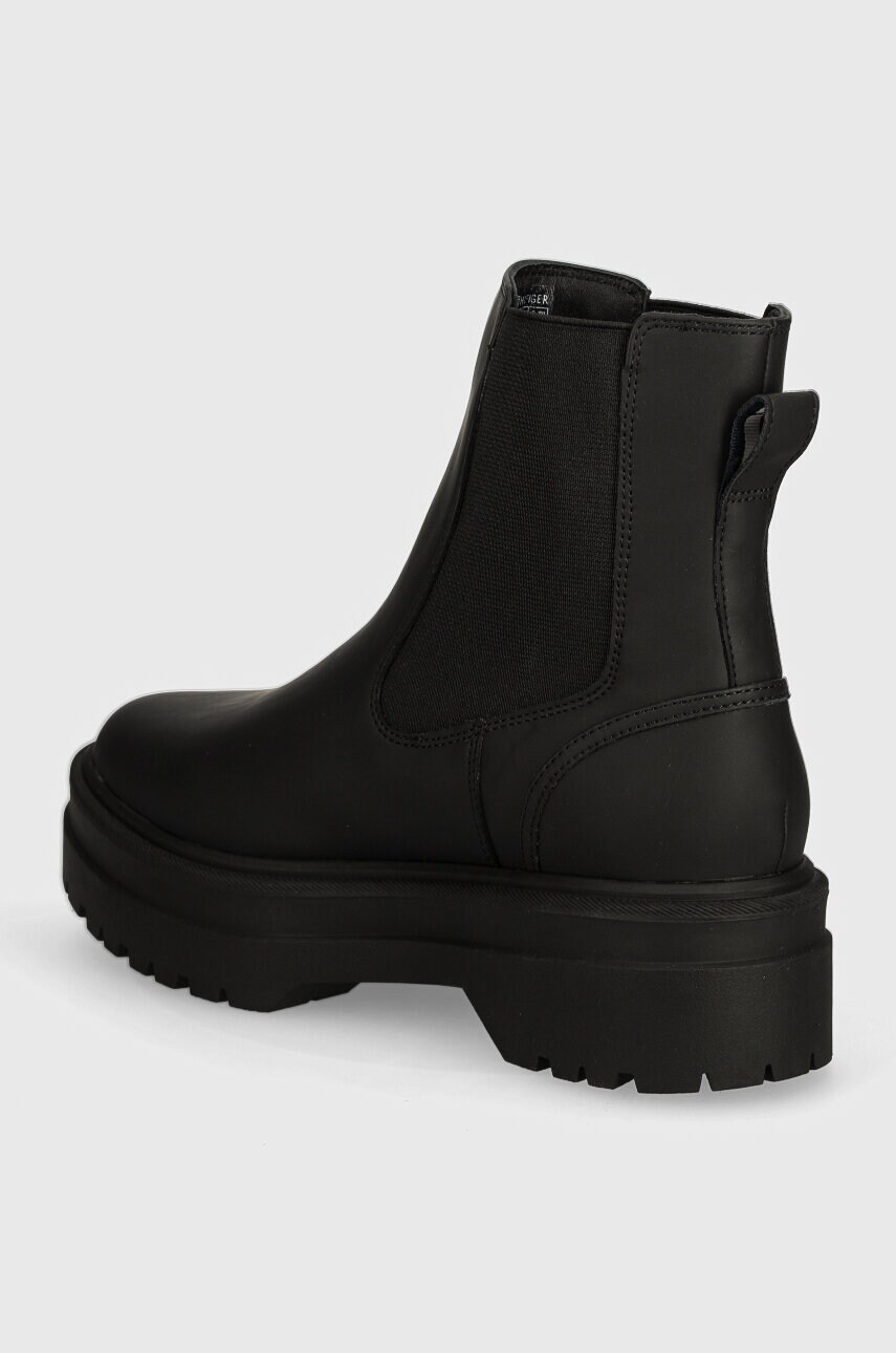 Tommy Hilfiger bokacsizma RUBBERISED CHELSEA TL fekete, női, lapos talpú, FW0FW08162 termék 2. képe