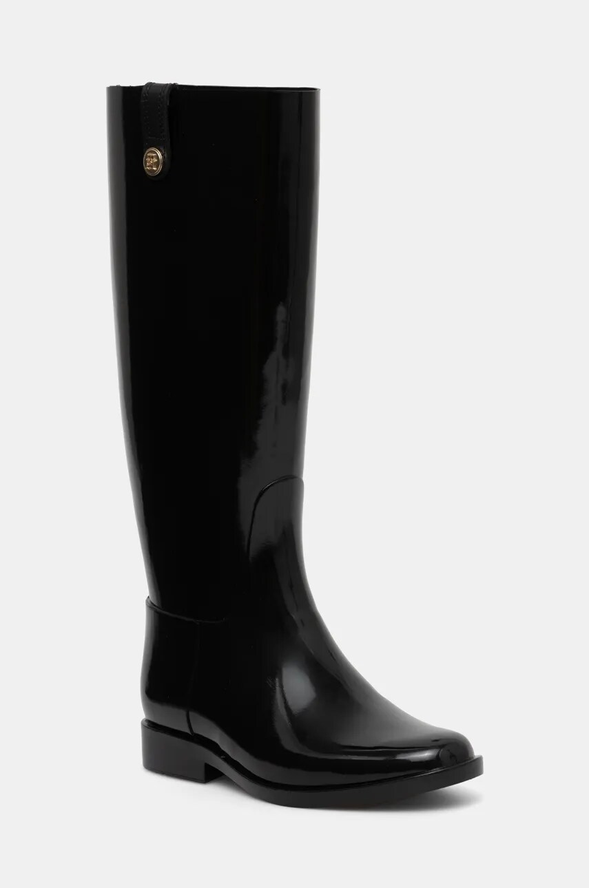Tommy Hilfiger Γαλότσες Tommy Hilfiger TH STUD RUBBER LONG RAINBOOT χρώμα: μαύρο, FW0FW08185