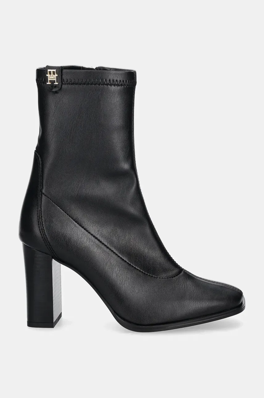 Полусапожки Tommy Hilfiger PARTY LEATHER SOCK HEEL BOOTIE женские цвет чёрный каблук кирпичик FW0FW08250 Полусапожки Tommy Hilfiger PARTY LEATHER SOCK HEEL BOOTIE женские цвет чёрный каблук кирпичик FW0FW08250