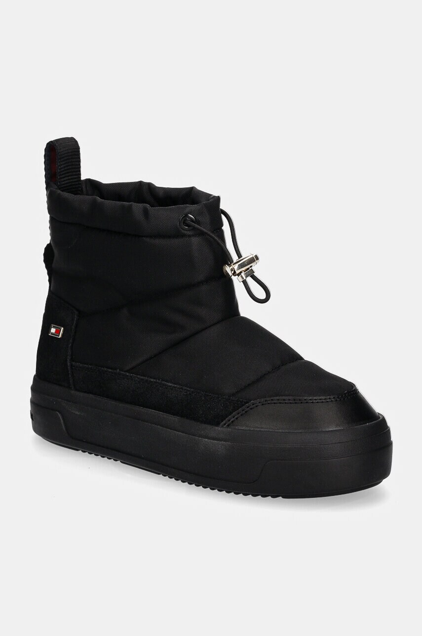 Levně Sněhule Tommy Hilfiger FLAG NYLON MINI SNOWBOOT černá barva, FW0FW08334