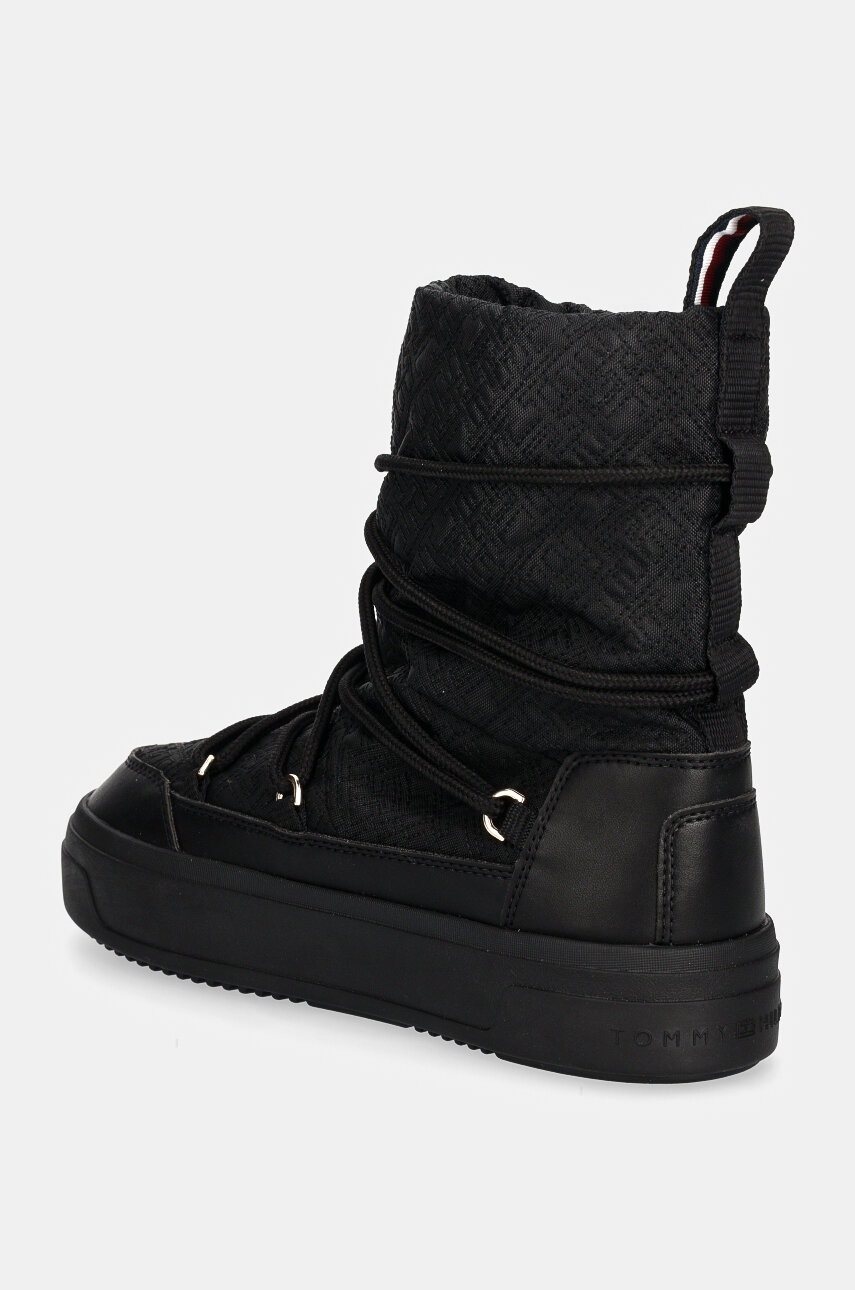 Μπότες χιονιού Tommy Hilfiger LACE-UP MONOGRAM SNOWBOOT χρώμα: μαύρο, FW0FW08430 φωτογραφία