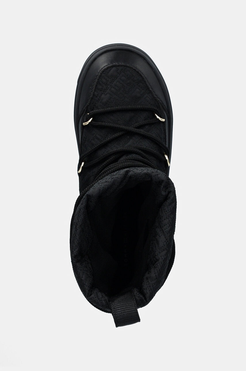 Μπότες χιονιού Tommy Hilfiger LACE-UP MONOGRAM SNOWBOOT χρώμα: μαύρο, FW0FW08430 φωτογραφία