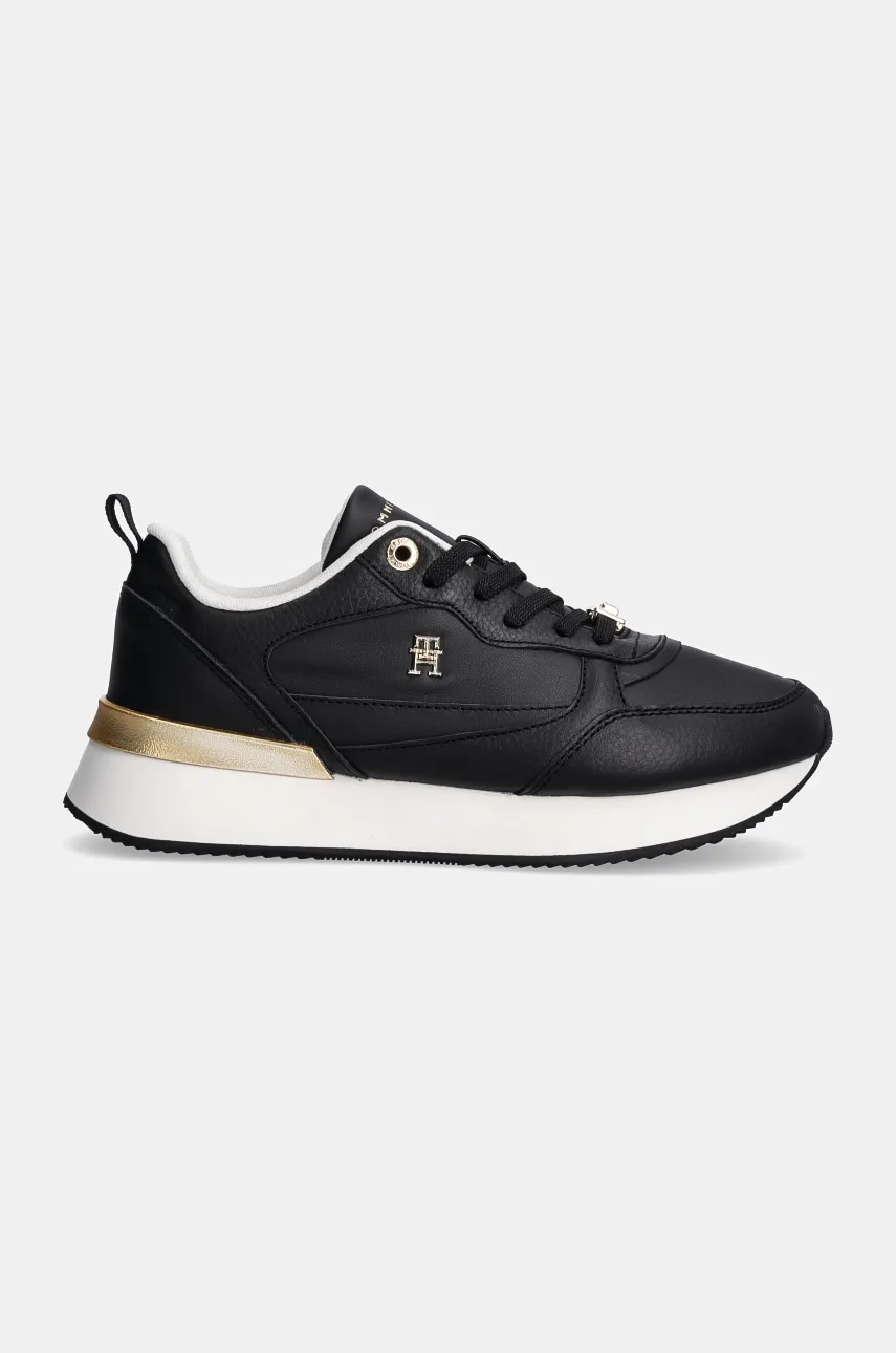 Кожаные кроссовки Tommy Hilfiger FEMININE RUNNER цвет чёрный FW0FW08117 Кожаные кроссовки Tommy Hilfiger FEMININE RUNNER цвет чёрный FW0FW08117