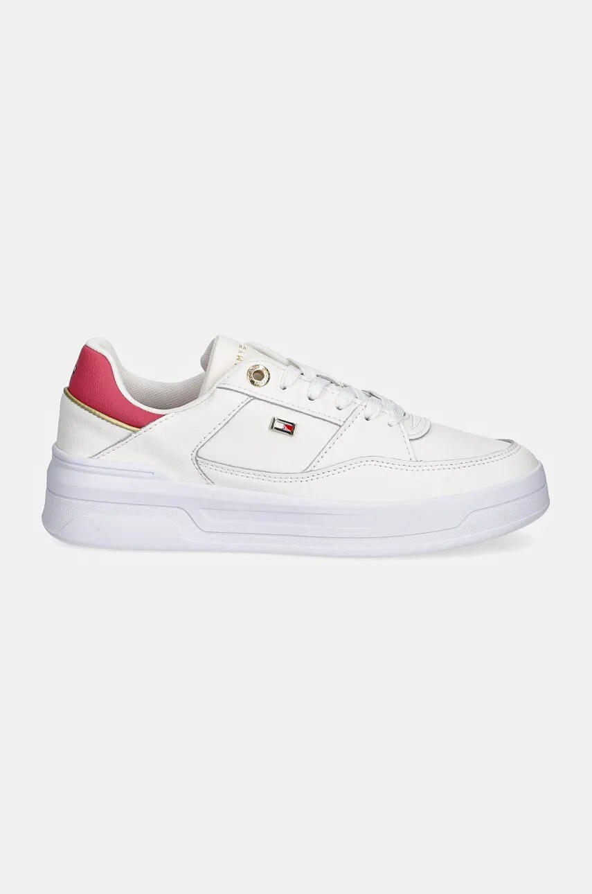 Кожаные кроссовки Tommy Hilfiger ESSENTIAL BASKET SNEAKER цвет бежевый FW0FW08261 Кожаные кроссовки Tommy Hilfiger ESSENTIAL BASKET SNEAKER цвет бежевый FW0FW08261