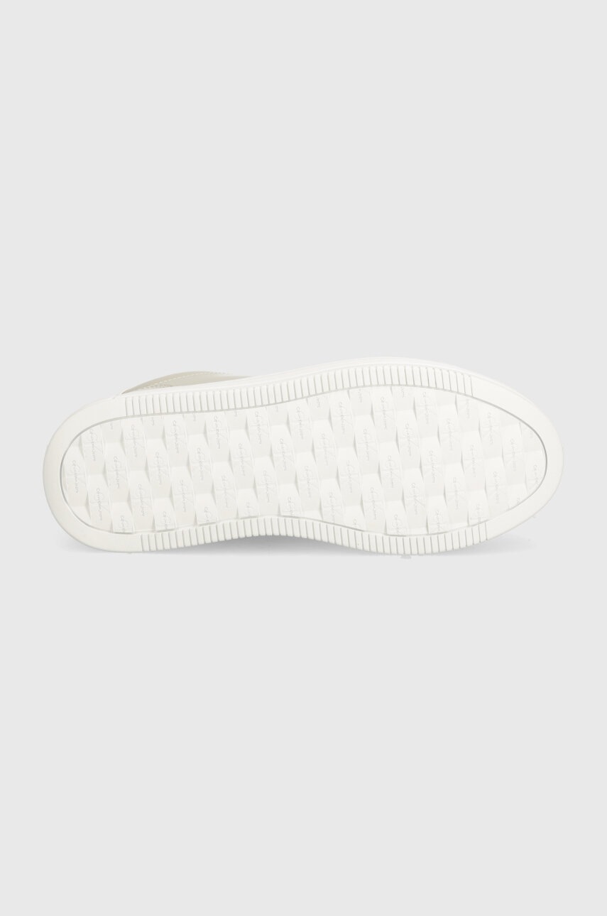 Αθλητικά Calvin Klein Jeans BOLD PLATF LOW LACE LTH ML MTL χρώμα: μπεζ, YW0YW01464 φωτογραφία