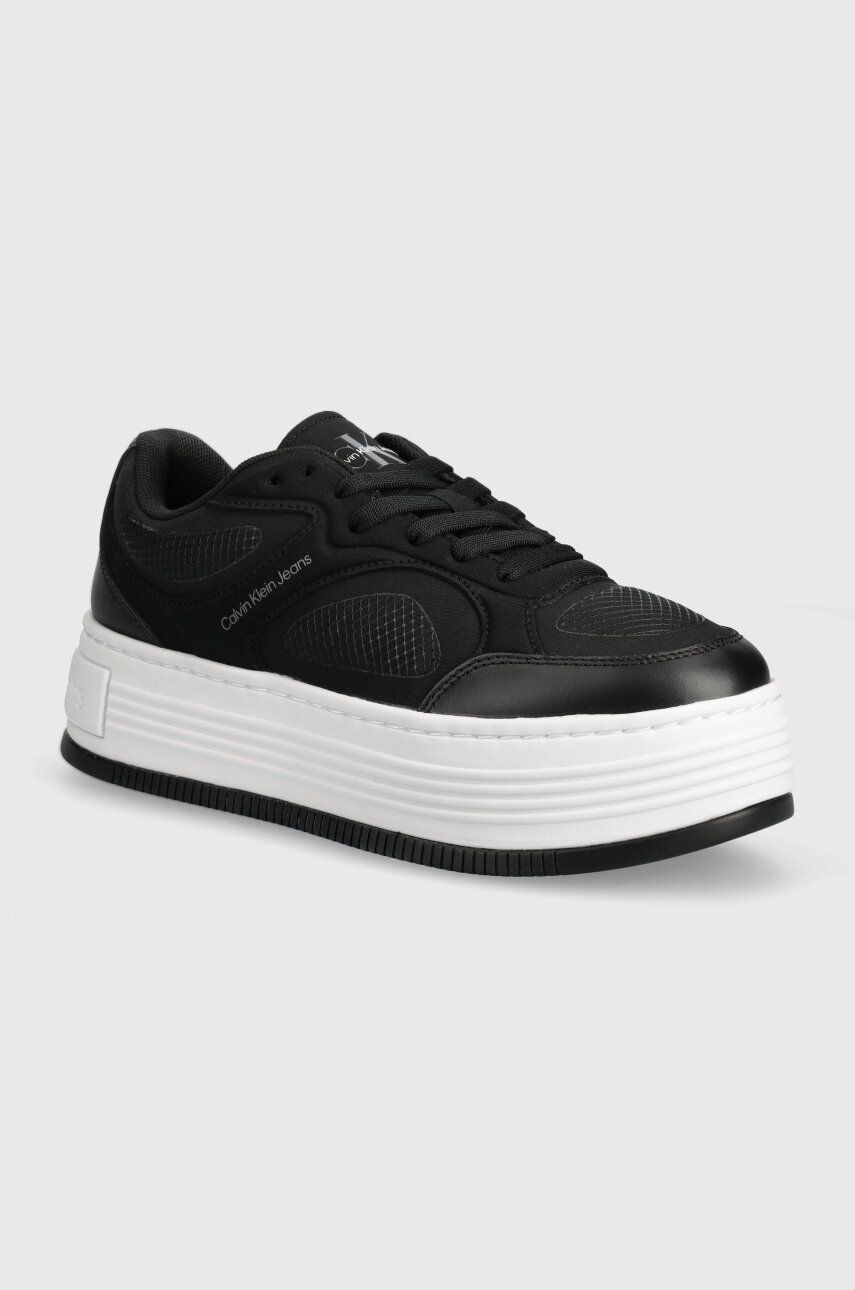 Levně Sneakers boty Calvin Klein Jeans BOLD PLATF LOW LACE MIX IN MTL černá barva, YW0YW01471