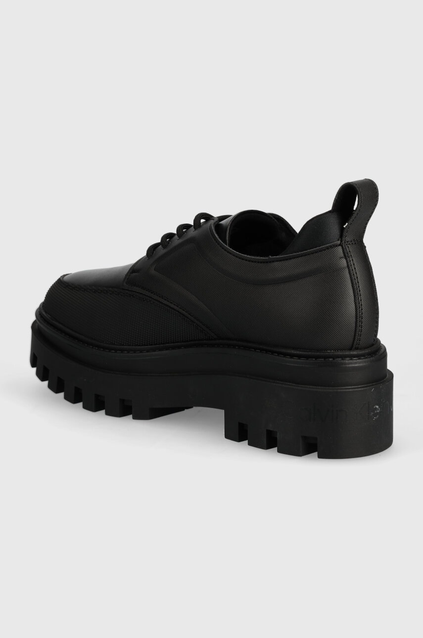 Calvin Klein Jeans félcipő FLATFORM LACEUP DERBY MG MTL fekete, női, platformos, YW0YW01502 termék 2. képe