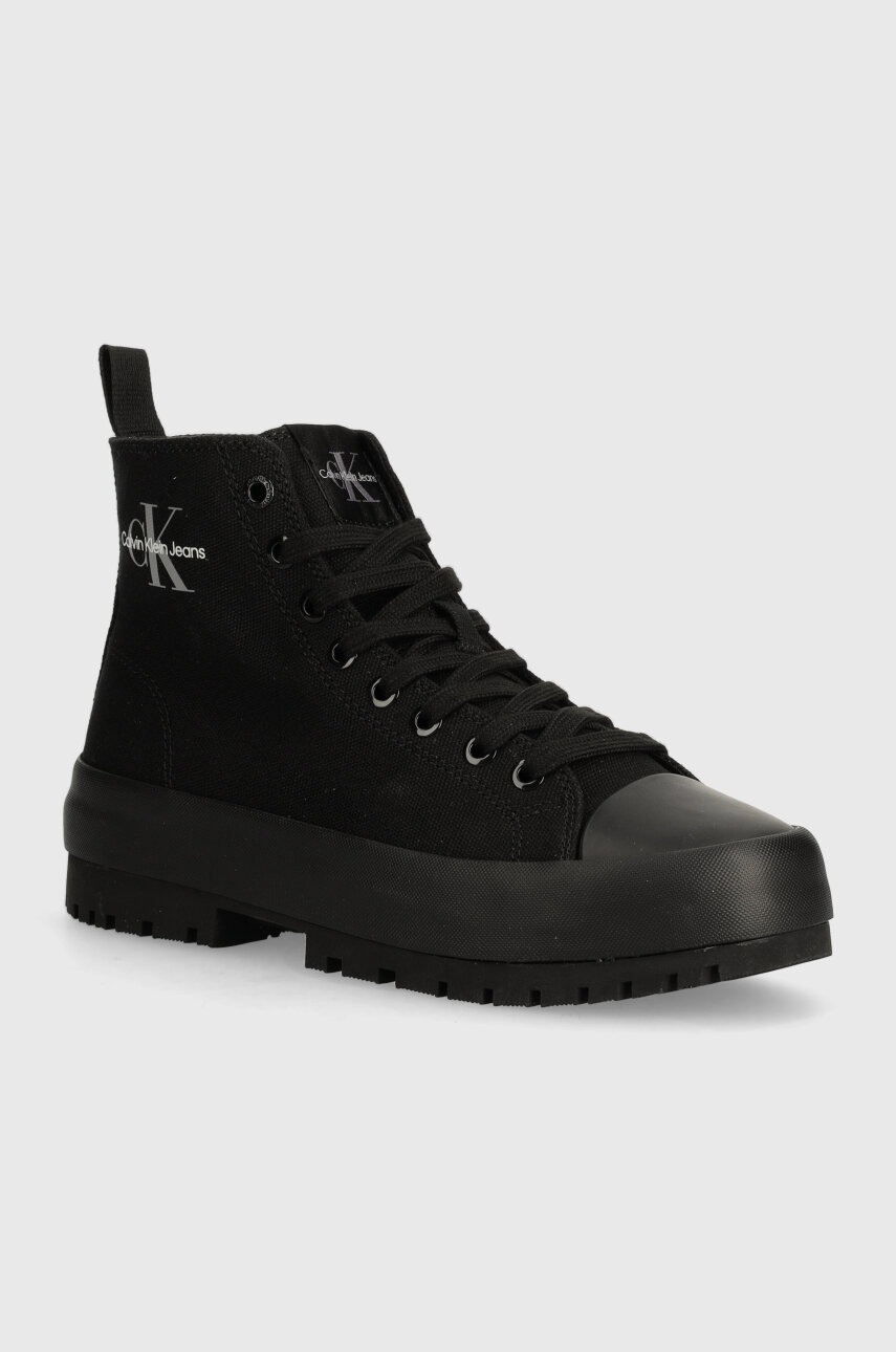 

Високи кецове Calvin Klein Jeans LUGGED HYBRID LACEUP MID ML MTR в черно YW0YW01519, Черен