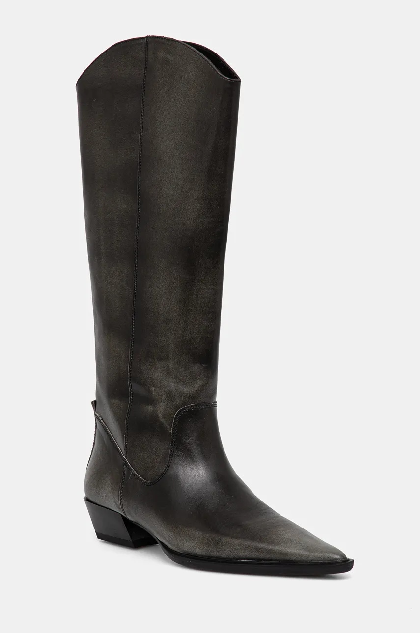 Vagabond Shoemakers cizme de piele CASSIE femei, culoarea negru, cu toc plat, 5750-218-17 Vagabond Shoemakers cizme de piele CASSIE femei, culoarea negru, cu toc plat, 5750-218-17