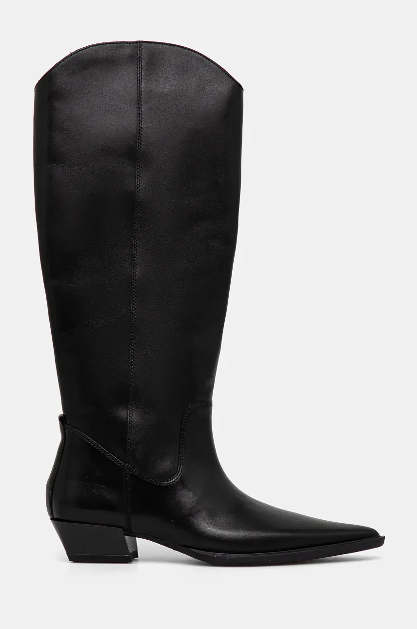 Кожаные сапоги Vagabond Shoemakers CASSIE женские цвет чёрный каблук кирпичик 5850-101-20 Кожаные сапоги Vagabond Shoemakers CASSIE женские цвет чёрный каблук кирпичик 5850-101-20