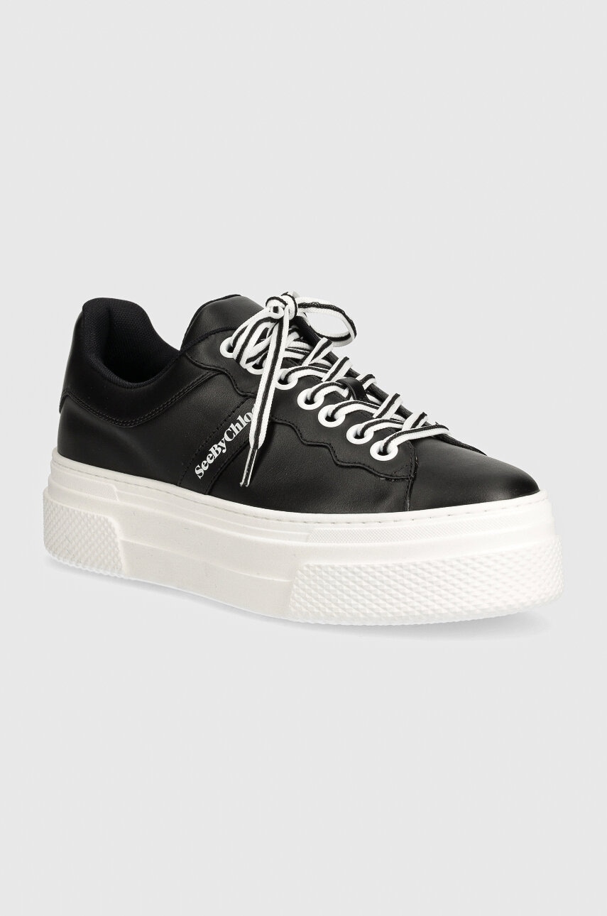 See by Chloé sneakers din piele Essie culoarea negru, SB43065A See by Chloé sneakers din piele Essie culoarea negru, SB43065A