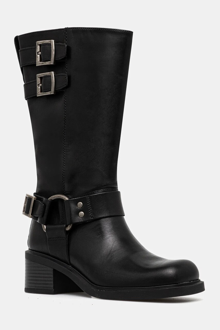 Vagabond Shoemakers ghete de piele DANIELLA femei, culoarea negru, cu toc plat, 5820-101-20