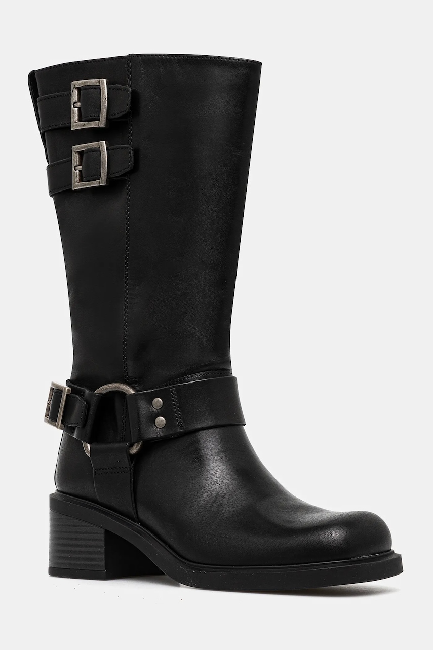 Vagabond Shoemakers ghete de piele DANIELLA femei, culoarea negru, cu toc plat, 5820-101-20