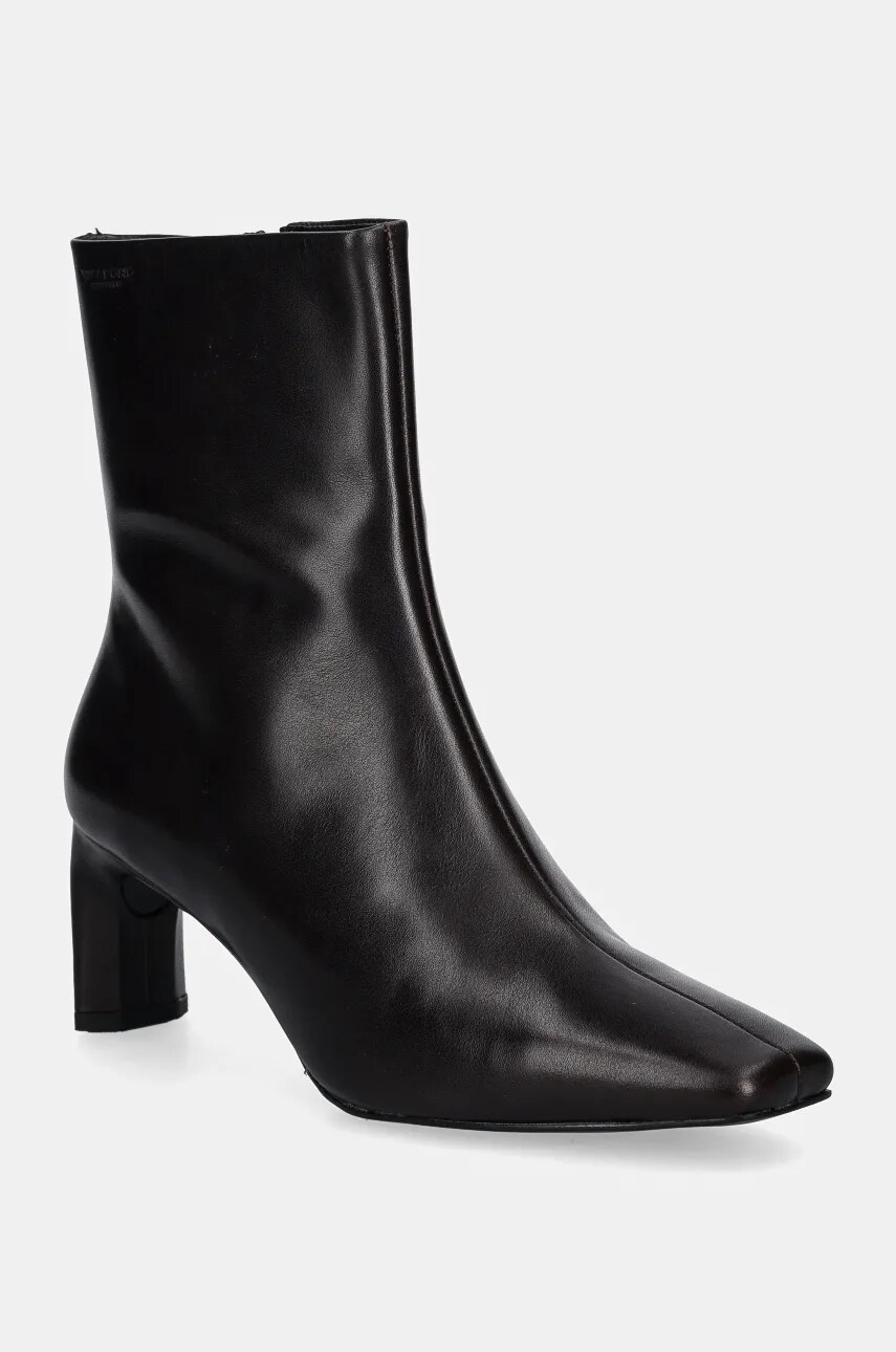 Levně Kožené kotníkové boty Vagabond Shoemakers VENDELA dámské, hnědá barva, na podpatku, 5823-001-35