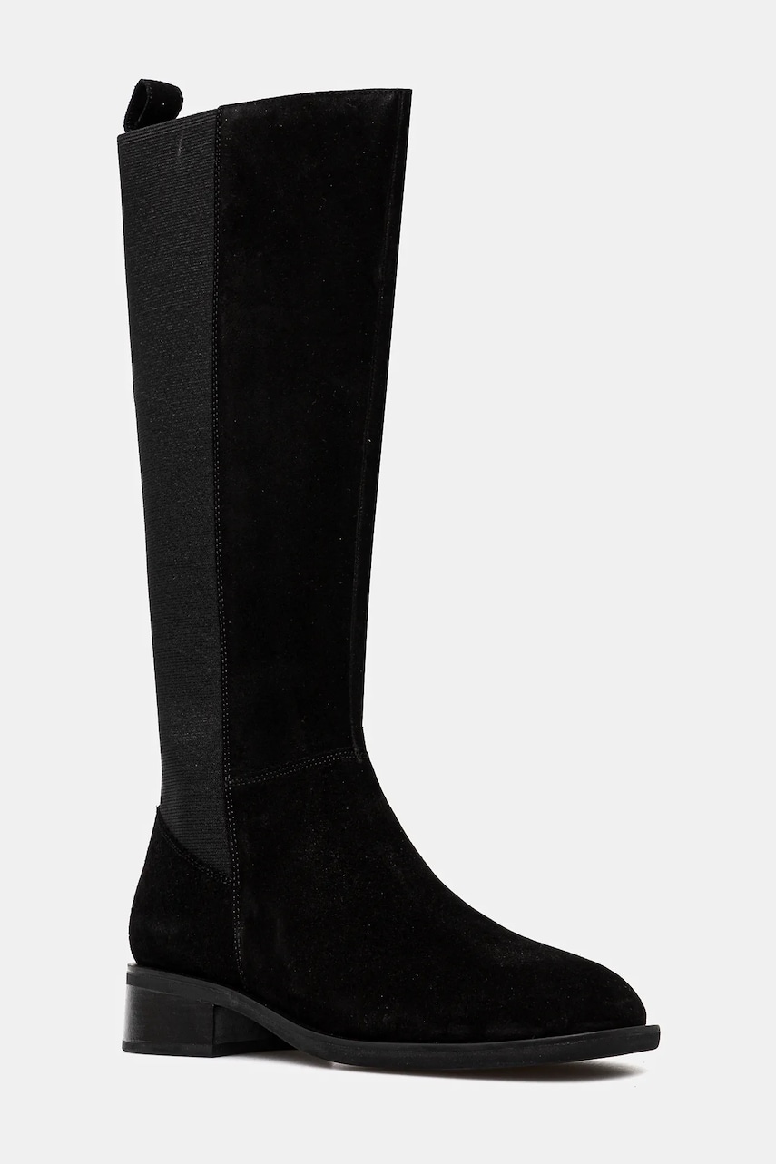 Vagabond Shoemakers cizme din piele intoarsa SHEILA femei, culoarea negru, cu toc plat, 5835-140-20