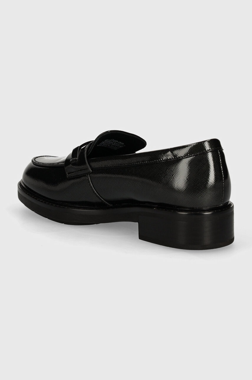 Calvin Klein bőr mokaszin LOAFER W/M BAR SAFF LTH fekete, női, platformos, HW0HW02076 termék 2. képe