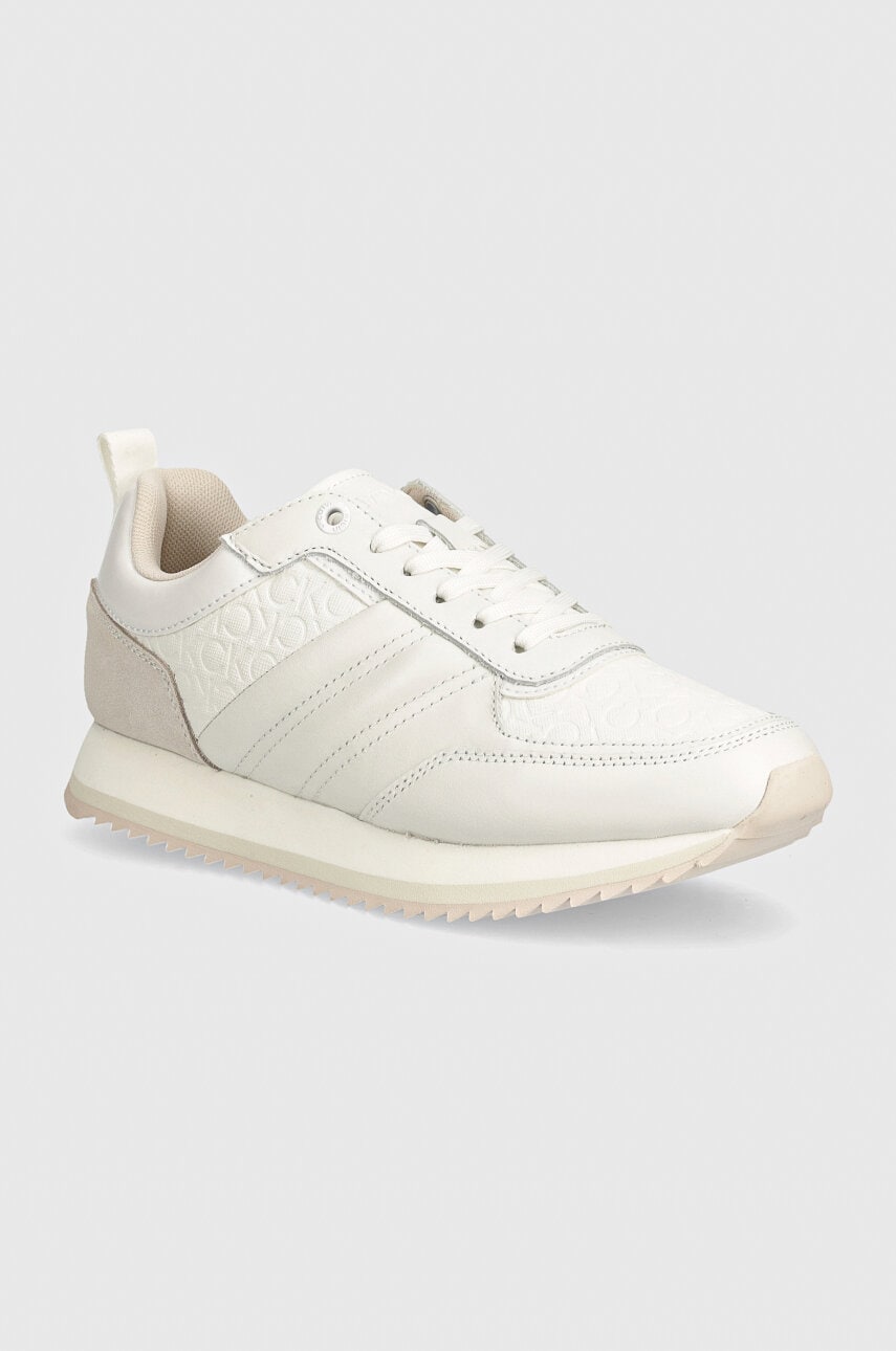 Levně Sneakers boty Calvin Klein RUNNER LACE UP SAFF MONO bílá barva, HW0HW02102