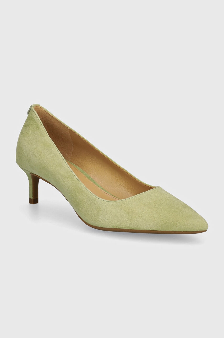 MICHAEL Michael Kors tocuri din piele intoarsa Alina culoarea verde, 40R3ALMP1S 378