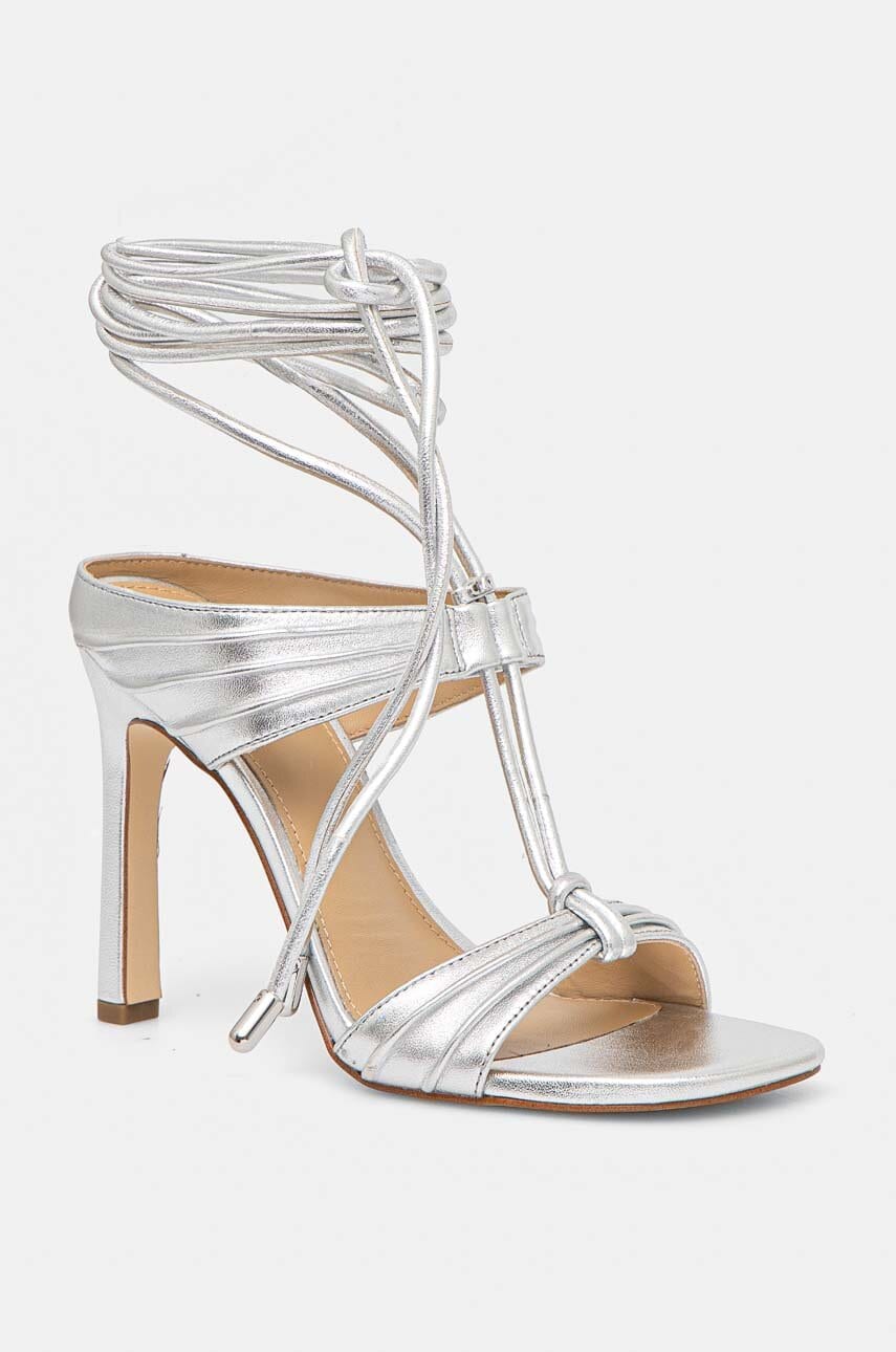 MICHAEL Michael Kors sandale de piele Gabriella culoarea argintiu, 40T4GBHS1M 040 MICHAEL Michael Kors sandale de piele Gabriella culoarea argintiu, 40T4GBHS1M 040